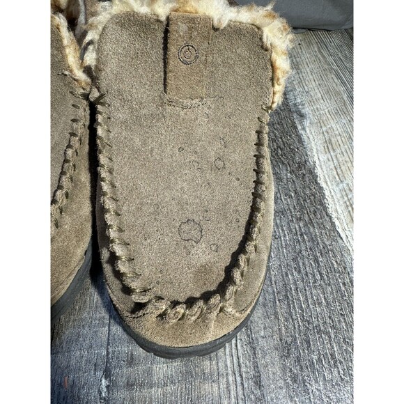 Size 10 Clarks Hudson Bay Brown Leather Moccasin Slipper Indoor / Outdoor - Mens - Picture 3 of 10